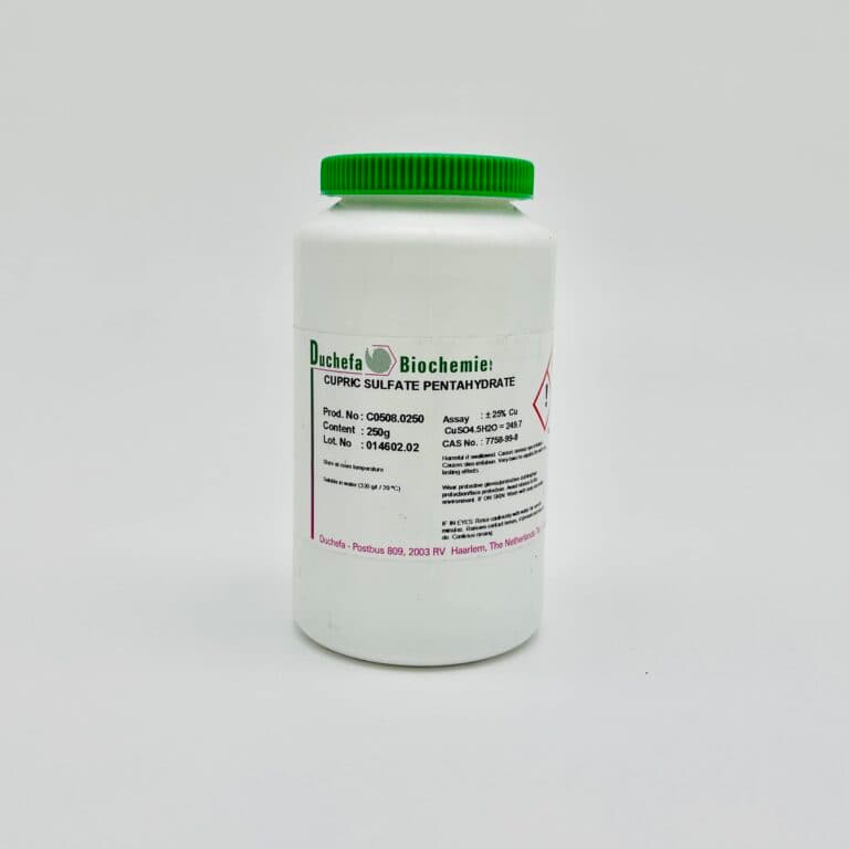 Cupric Sulphate Pentahydrate (CuSO4.5H2O Chai 250G Duchefa)