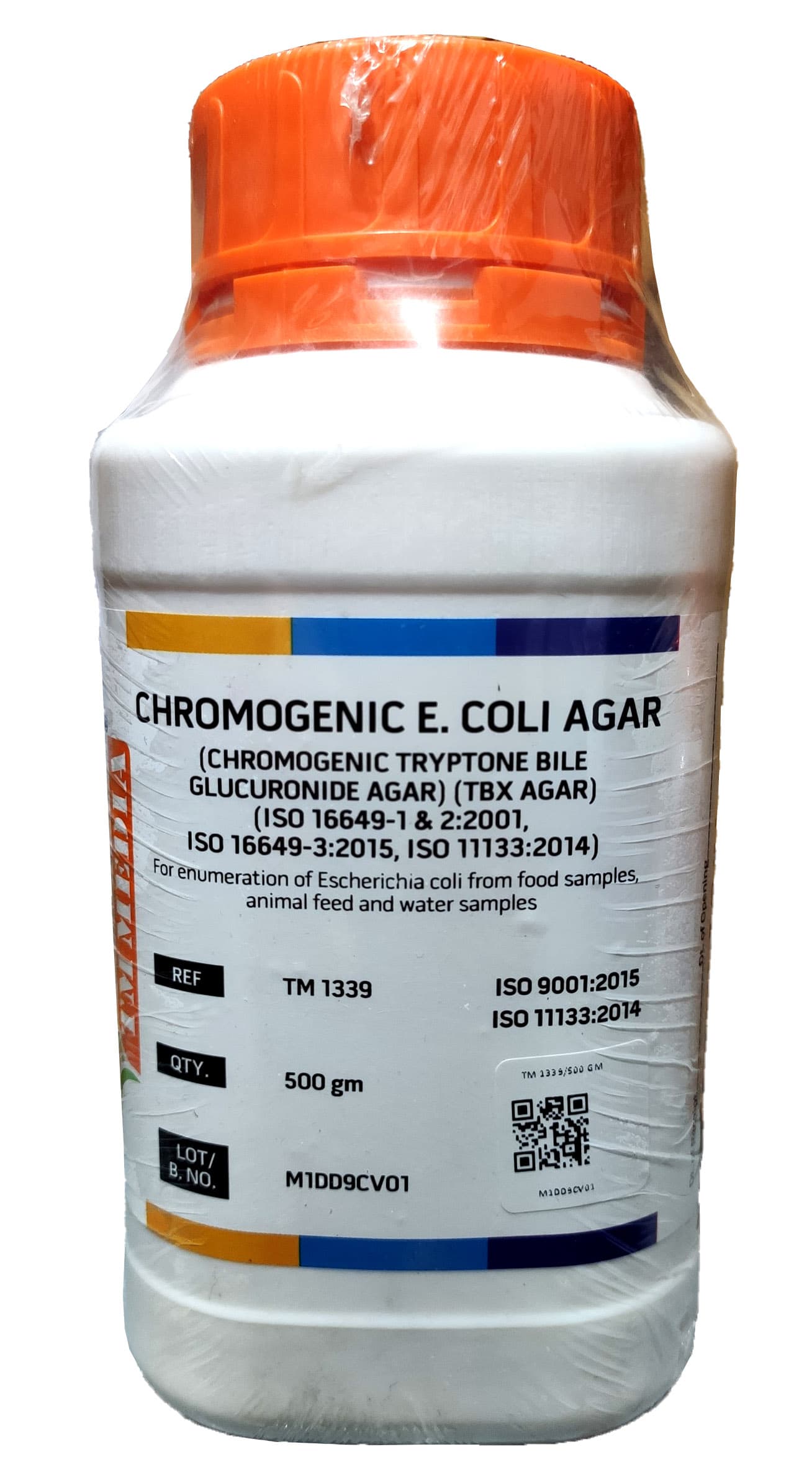 CHROMOGENIC E. COLI AGAR (CHROMOGENIC TRYPTONE BILE GLUCURONIDE AGAR) TBX AGAR